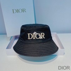 Dior Reversible Bucket Hat Safety Pin Logo Houndstooth Cotton Black - Christian Dior Outlet