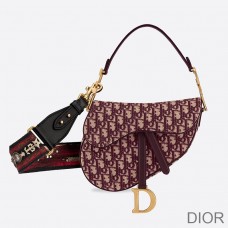 Dior Saddle Bag Oblique Motif Canvas Burgundy - Christian Dior Outlet