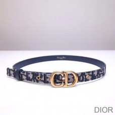 Dior Saddle Belt Oblique Calfskin Blue - Christian Dior Outlet