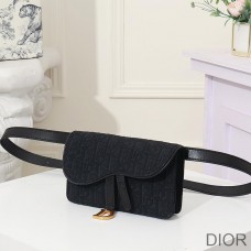 Dior Saddle Belt Pouch Oblique Motif Canvas Black - Christian Dior Outlet
