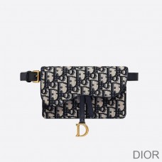 Dior Saddle Belt Pouch Oblique Motif Canvas Blue - Christian Dior Outlet