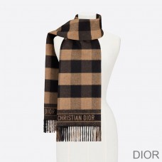 Dior Scarf Check''N''Dior Wool and Angora Khaki - Christian Dior Outlet