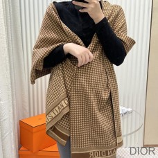 Dior Scarf Houndstooth Cashmere Brown - Christian Dior Outlet