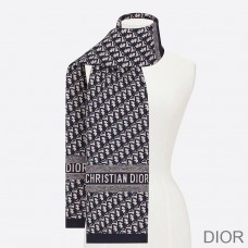 Dior Scarf Oblique Technical Cashmere Blue - Christian Dior Outlet