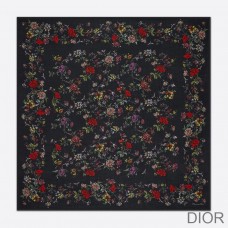 Dior Shawl Jardin Botanique Silk, Wool and Cashmere Black - Christian Dior Outlet