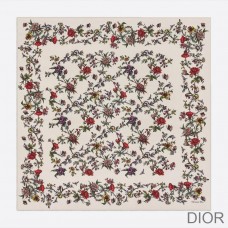 Dior Shawl Jardin Botanique Silk, Wool and Cashmere White - Christian Dior Outlet