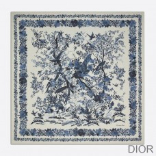 Dior Shawl Jardin d''Hiver Cashmere and Silk Blue - Christian Dior Outlet