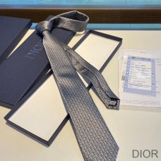 Dior Tie Oblique Motif Silk Grey - Christian Dior Outlet