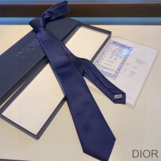 Dior Tie Oblique Motif Silk Navy Blue - Christian Dior Outlet