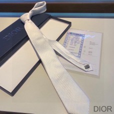 Dior Tie Oblique Motif Silk White - Christian Dior Outlet