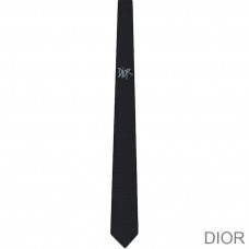 Dior Tie Shawn Logo Silk Black - Christian Dior Outlet