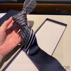 Dior Tie Striped Oblique Silk Blue - Christian Dior Outlet