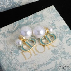 Dior Tribales Earrings Metal, Pearls and Lacquer Gold/Green - Christian Dior Outlet