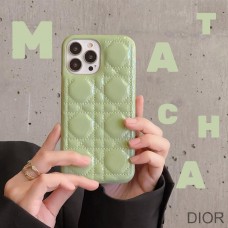 Dior iPhone Case Cannage Patent Leather Green - Christian Dior Outlet