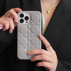 Dior iPhone Case Cannage Patent Leather Grey - Christian Dior Outlet