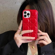 Dior iPhone Case Cannage Patent Leather Red - Christian Dior Outlet