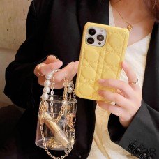 Dior iPhone Case Cannage Patent Leather Yellow - Christian Dior Outlet