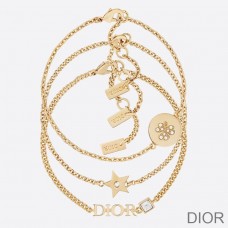 Diorevolution Bracelet Set Chain and White Crystals Gold - Christian Dior Outlet