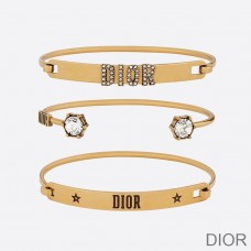 Diorevolution Bracelet Set Metal and White Crystals Gold - Christian Dior Outlet