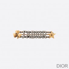 J''Adior Brooch with Shamrock Star Crystals Gold - Christian Dior Outlet