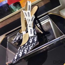 J''Adior Slingback Pumps Women Oblique Motif Canvas Black - Christian Dior Outlet