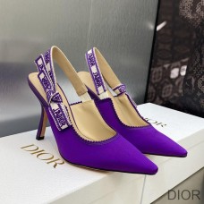J''Adior Slingback Pumps Women Satin and Cotton Purple - Christian Dior Outlet