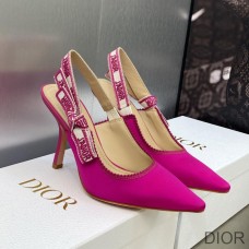 J''Adior Slingback Pumps Women Satin and Cotton Rose - Christian Dior Outlet