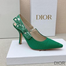 J''Adior Slingback Pumps Women Technical Fabric Green - Christian Dior Outlet