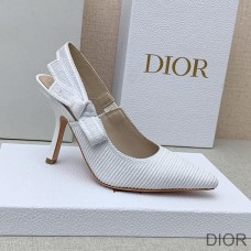 J''Adior Slingback Pumps Women Technical Fabric White - Christian Dior Outlet