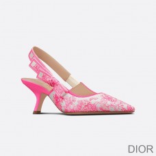 J''Adior Slingback Pumps Women Toile de Jouy Motif Cotton Rose - Christian Dior Outlet