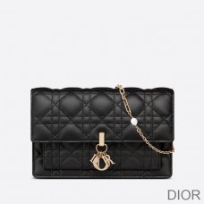 Lady Dior Chain Pouch Cannage Lambskin Black - Christian Dior Outlet