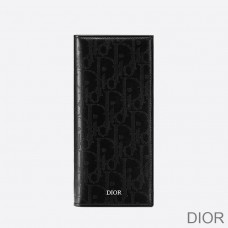 Large Dior Vertical Wallet Oblique Galaxy Leather Black - Christian Dior Outlet