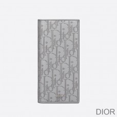 Large Dior Vertical Wallet Oblique Galaxy Leather Grey - Christian Dior Outlet