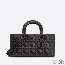 Medium Lady D - Joy Bag Ultramatte Cannage Calfskin with Diamond Motif Black - Christian Dior Outlet