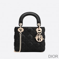 Mini Lady Dior Bag Cannage Lambskin Black - Christian Dior Outlet