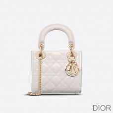 Mini Lady Dior Bag Patent Cannage Calfskin White - Christian Dior Outlet