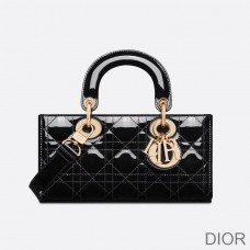 Small Lady D - Joy Bag Patent Cannage Calfskin Black - Christian Dior Outlet