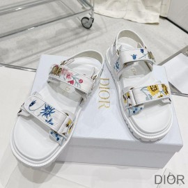 DiorAct Sandals Women Petites Fleurs Technical Fabric White - Christian Dior Outlet