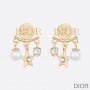 Diorevolution Earrings Metal, White Resin Pearls And White Crystals Gold - Christian Dior Outlet